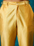 Vastramay Men's Mustard Geometric Printed Nehru Jacket With Curved Kurta And Pant Set